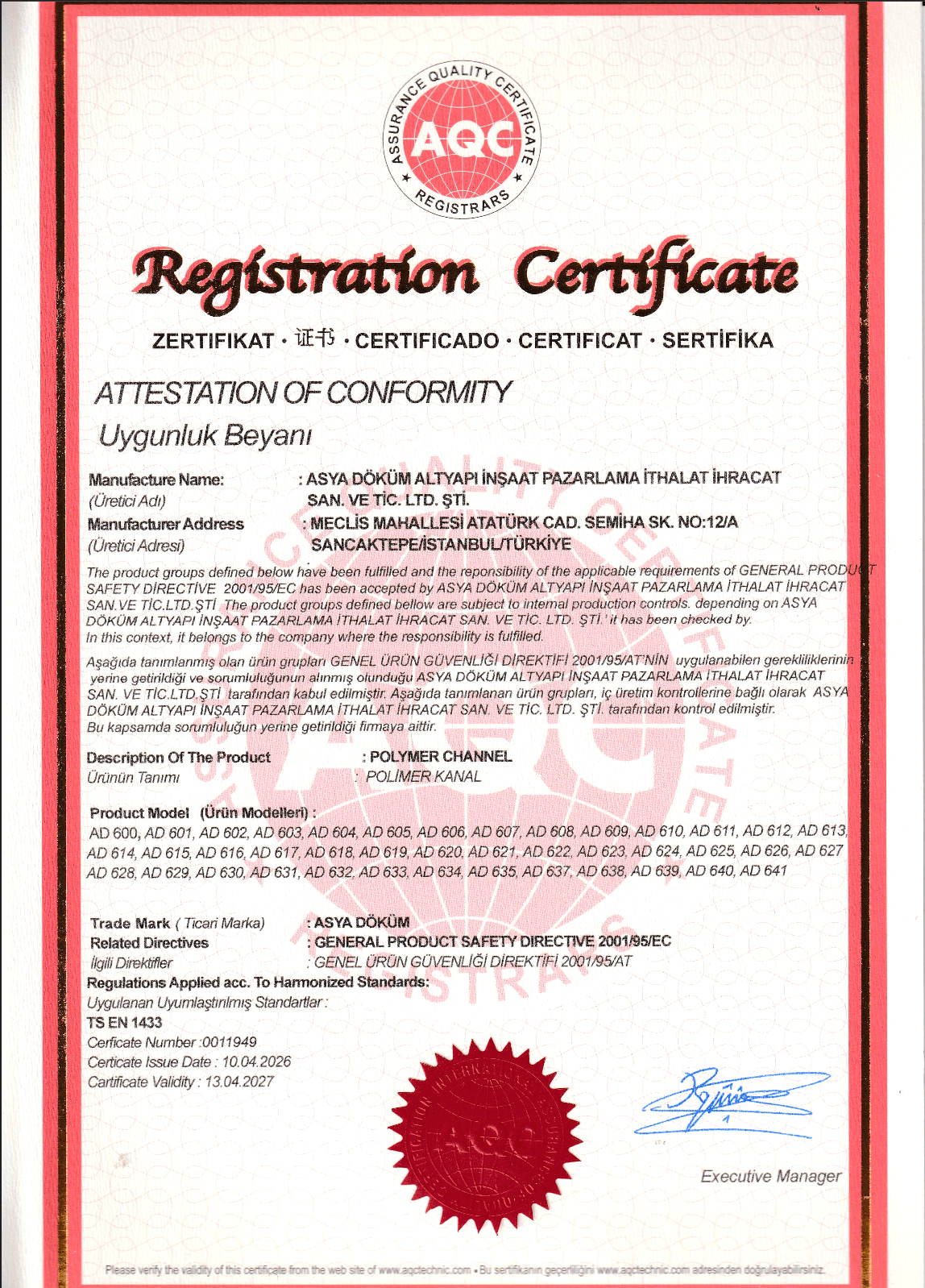 CE 1 KAPAK YAĞMUR IZGARASI